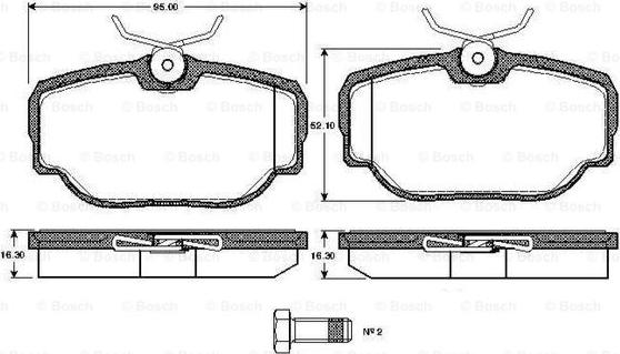 BOSCH 0 986 TB2 275 - Тормозные колодки, дисковые, комплект avtokuzovplus.com.ua