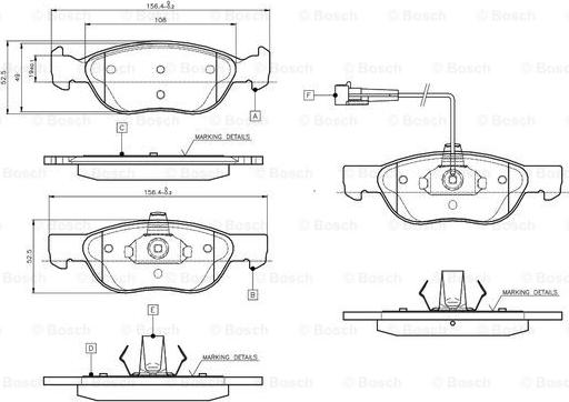 BOSCH 0 986 TB2 282 - Гальмівні колодки, дискові гальма autocars.com.ua