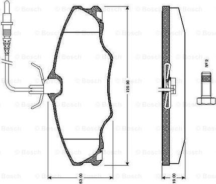 BOSCH 0 986 TB2 296 - Тормозные колодки, дисковые, комплект avtokuzovplus.com.ua