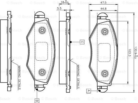 BOSCH 0 986 TB2 316 - Тормозные колодки, дисковые, комплект avtokuzovplus.com.ua