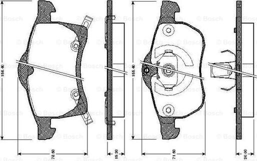 BOSCH 0 986 TB2 335 - Тормозные колодки, дисковые, комплект autodnr.net