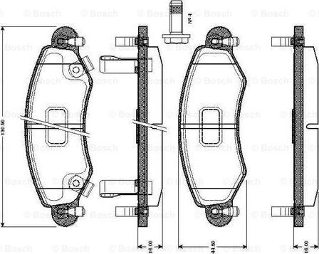 BOSCH 0 986 TB2 344 - Гальмівні колодки, дискові гальма autocars.com.ua