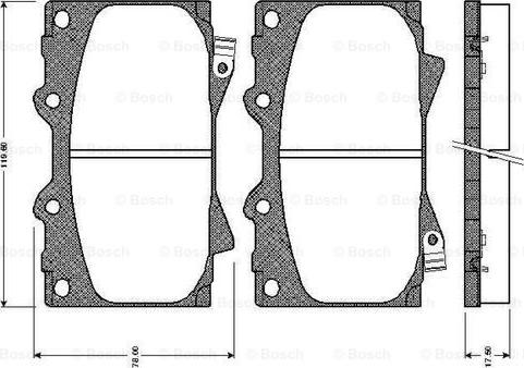 BOSCH 0 986 TB2 348 - Гальмівні колодки, дискові гальма autocars.com.ua