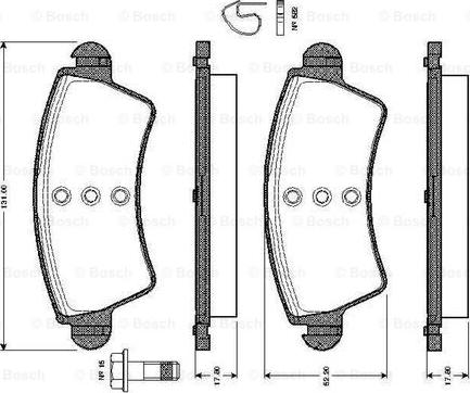 BOSCH 0 986 TB2 359 - Тормозные колодки, дисковые, комплект avtokuzovplus.com.ua