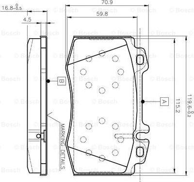 BOSCH 0 986 TB2 377 - Гальмівні колодки, дискові гальма autocars.com.ua