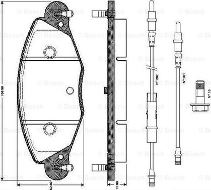 BOSCH 0 986 TB2 398 - Тормозные колодки, дисковые, комплект avtokuzovplus.com.ua