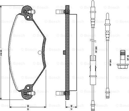 BOSCH 0 986 TB2 399 - Гальмівні колодки, дискові гальма autocars.com.ua