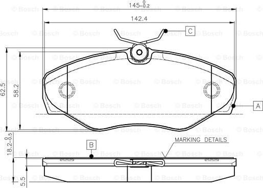 BOSCH 0 986 TB2 402 - Тормозные колодки, дисковые, комплект avtokuzovplus.com.ua