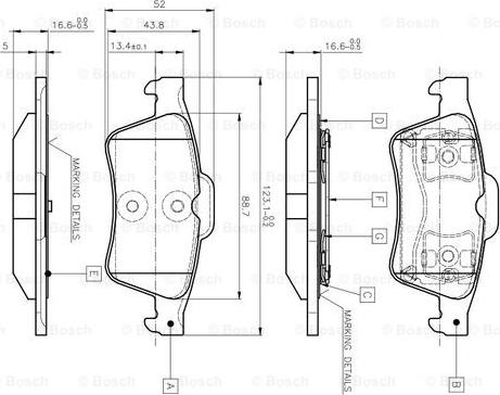 BOSCH 0 986 TB2 410 - Гальмівні колодки, дискові гальма autocars.com.ua