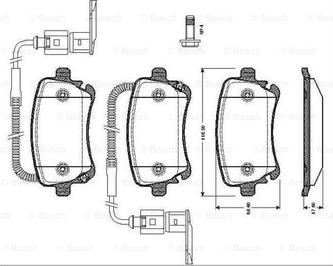 BOSCH 0 986 TB2 425 - Тормозные колодки, дисковые, комплект avtokuzovplus.com.ua