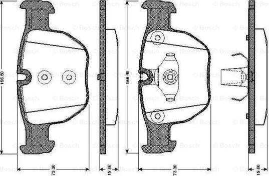 BOSCH 0 986 TB2 444 - Гальмівні колодки, дискові гальма autocars.com.ua