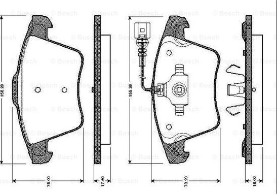 BOSCH 0 986 TB2 462 - Гальмівні колодки, дискові гальма autocars.com.ua