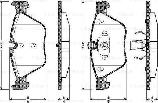 BOSCH 0 986 TB2 466 - Гальмівні колодки, дискові гальма autocars.com.ua