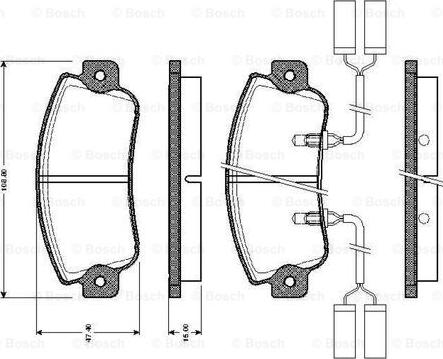 BOSCH 0 986 TB2 480 - Гальмівні колодки, дискові гальма autocars.com.ua