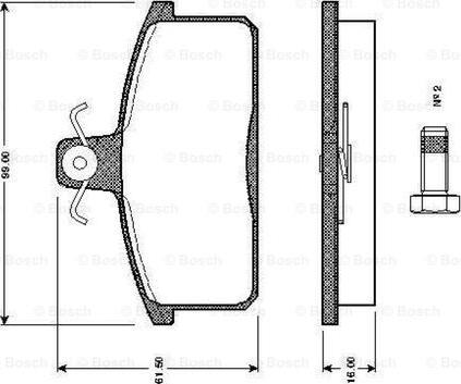 BOSCH 0 986 TB2 502 - Тормозные колодки, дисковые, комплект avtokuzovplus.com.ua