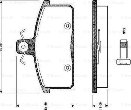 BOSCH 0 986 TB2 503 - Тормозные колодки, дисковые, комплект avtokuzovplus.com.ua