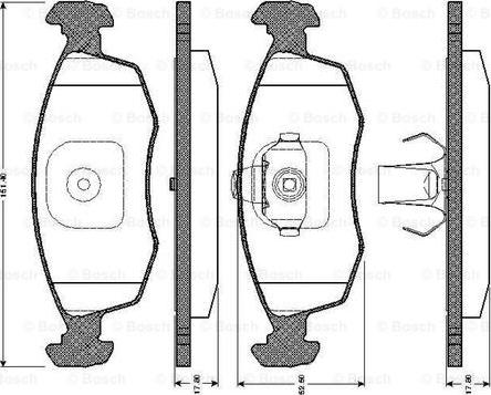 BOSCH 0 986 TB2 539 - Тормозные колодки, дисковые, комплект autodnr.net