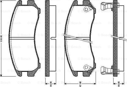 BOSCH 0 986 TB2 566 - Тормозные колодки, дисковые, комплект avtokuzovplus.com.ua