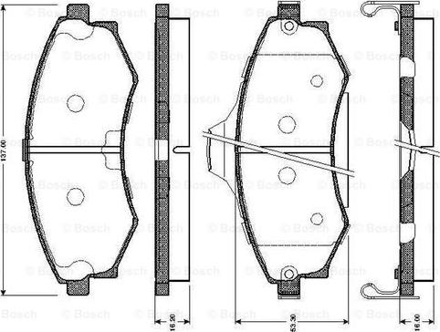 BOSCH 0 986 TB2 636 - Тормозные колодки, дисковые, комплект avtokuzovplus.com.ua