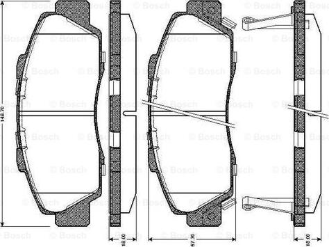 BOSCH 0 986 TB2 649 - Гальмівні колодки, дискові гальма autocars.com.ua