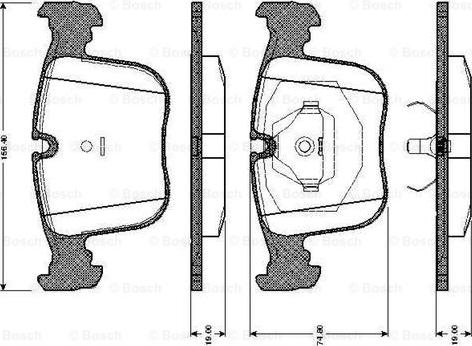 BOSCH 0 986 TB2 664 - Гальмівні колодки, дискові гальма autocars.com.ua