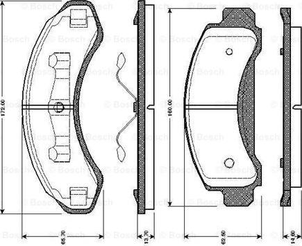 BOSCH 0 986 TB2 728 - Тормозные колодки, дисковые, комплект avtokuzovplus.com.ua