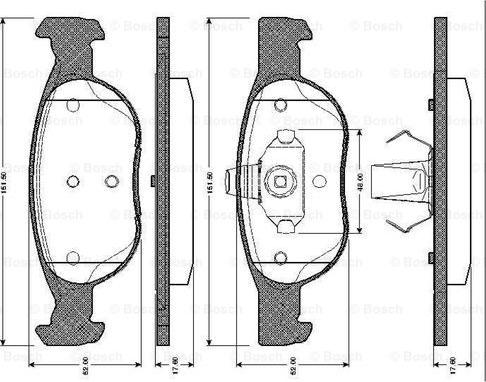 BOSCH 0 986 TB2 731 - Тормозные колодки, дисковые, комплект avtokuzovplus.com.ua