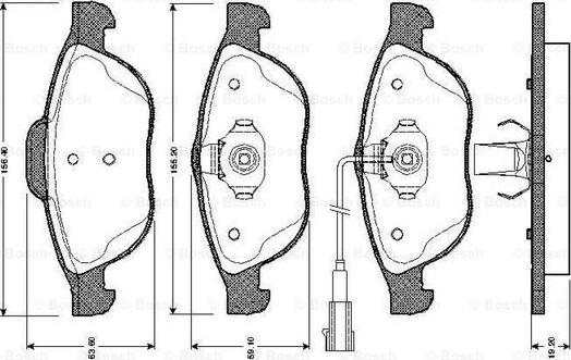 BOSCH 0 986 TB2 767 - Тормозные колодки, дисковые, комплект autodnr.net