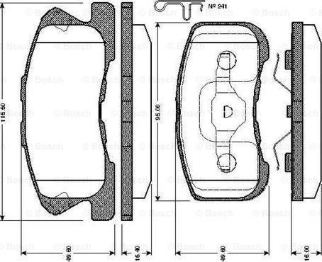 BOSCH 0 986 TB2 794 - Гальмівні колодки, дискові гальма autocars.com.ua