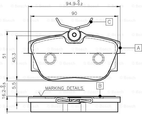 BOSCH 0 986 TB2 813 - Тормозные колодки, дисковые, комплект autodnr.net