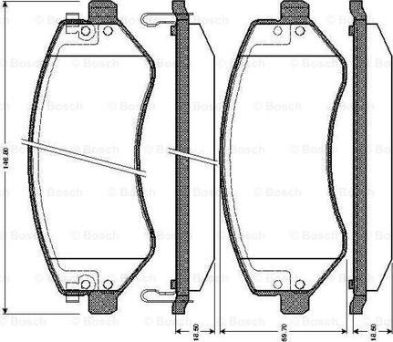 BOSCH 0 986 TB2 826 - Гальмівні колодки, дискові гальма autocars.com.ua