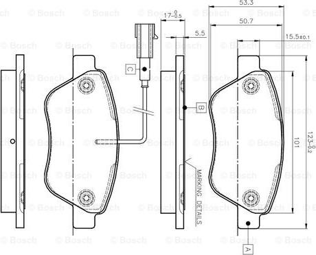 BOSCH 0 986 TB2 836 - Тормозные колодки, дисковые, комплект autodnr.net