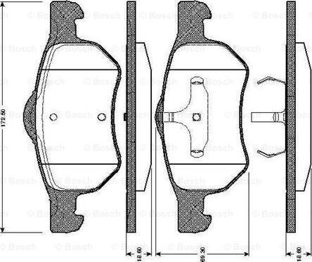 BOSCH 0 986 TB2 841 - Тормозные колодки, дисковые, комплект avtokuzovplus.com.ua