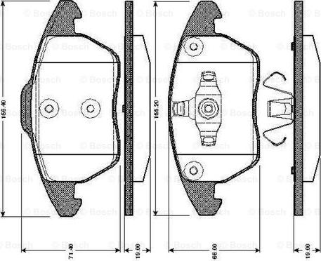 BOSCH 0 986 TB2 859 - Гальмівні колодки, дискові гальма autocars.com.ua