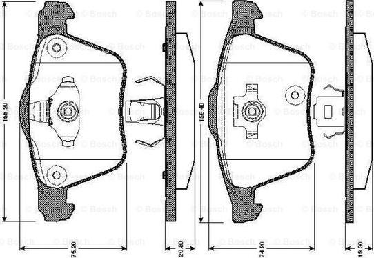 BOSCH 0 986 TB2 862 - Тормозные колодки, дисковые, комплект autodnr.net