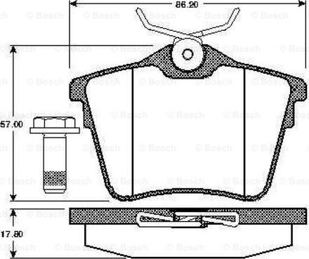 BOSCH 0 986 TB2 881 - Тормозные колодки, дисковые, комплект autodnr.net