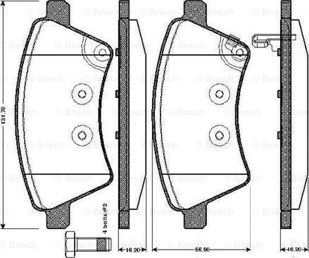 BOSCH 0 986 TB2 936 - Гальмівні колодки, дискові гальма autocars.com.ua