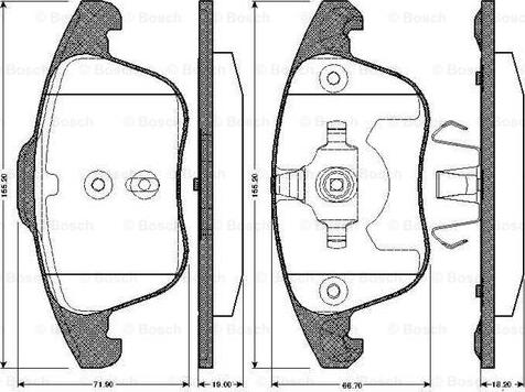 BOSCH 0 986 TB2 950 - Тормозные колодки, дисковые, комплект avtokuzovplus.com.ua