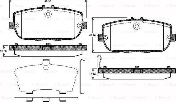 BOSCH 0 986 TB2 970 - Гальмівні колодки, дискові гальма autocars.com.ua