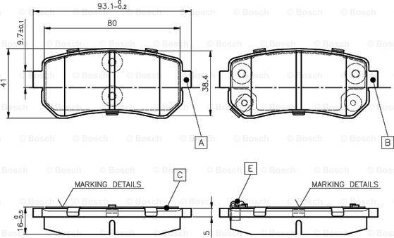 BOSCH 0 986 TB2 975 - Тормозные колодки, дисковые, комплект autodnr.net