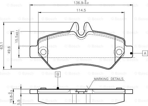 BOSCH 0 986 TB2 981 - Гальмівні колодки, дискові гальма autocars.com.ua