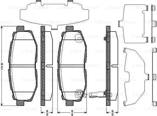 BOSCH 0 986 TB3 003 - Гальмівні колодки, дискові гальма autocars.com.ua