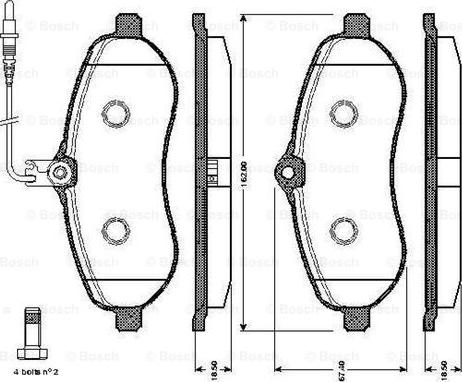 BOSCH 0 986 TB3 015 - Тормозные колодки, дисковые, комплект avtokuzovplus.com.ua