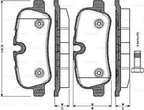 BOSCH 0 986 TB3 021 - Гальмівні колодки, дискові гальма autocars.com.ua