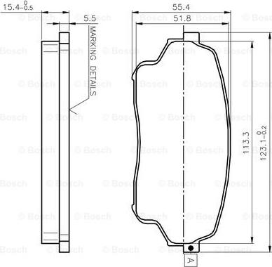 BOSCH 0 986 TB3 023 - Гальмівні колодки, дискові гальма autocars.com.ua