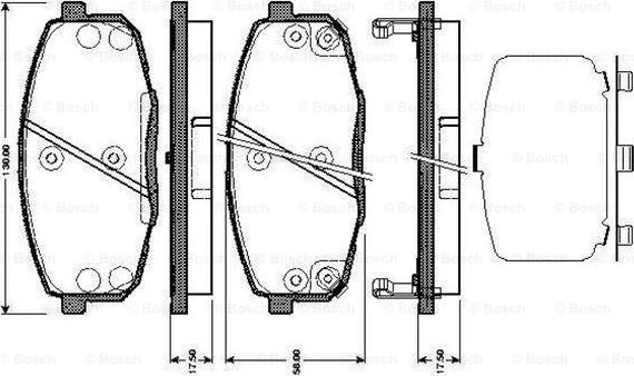 BOSCH 0 986 TB3 041 - Тормозные колодки, дисковые, комплект avtokuzovplus.com.ua