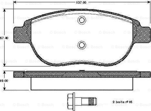 BOSCH 0 986 TB3 057 - Тормозные колодки, дисковые, комплект autodnr.net