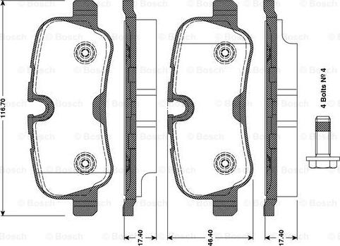 BOSCH 0 986 TB3 081 - Гальмівні колодки, дискові гальма autocars.com.ua