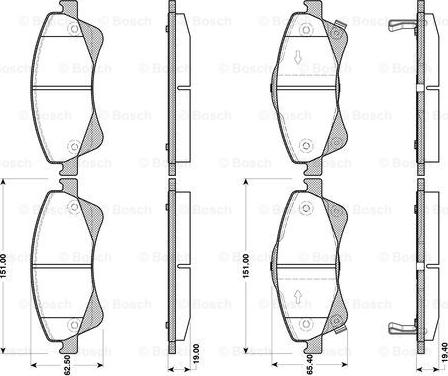 BOSCH 0 986 TB3 086 - Тормозные колодки, дисковые, комплект avtokuzovplus.com.ua