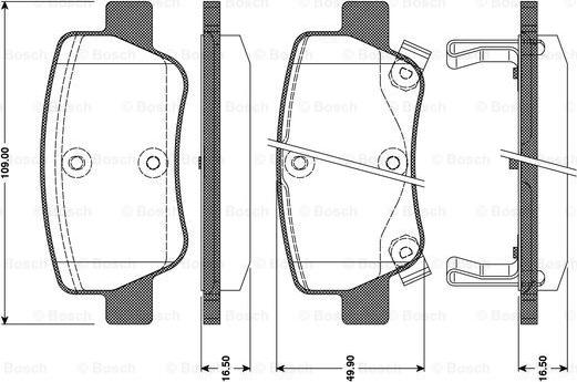 BOSCH 0 986 TB3 096 - Гальмівні колодки, дискові гальма autocars.com.ua